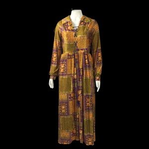 VINTAGE 60’s 70’s Midi Dress Small 10K